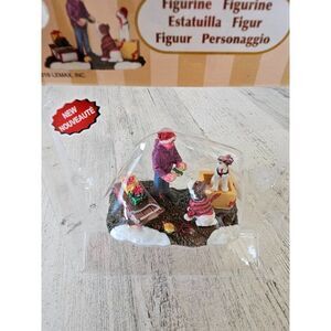 Lemax Santas pets dog presents boy puppies village Xmas